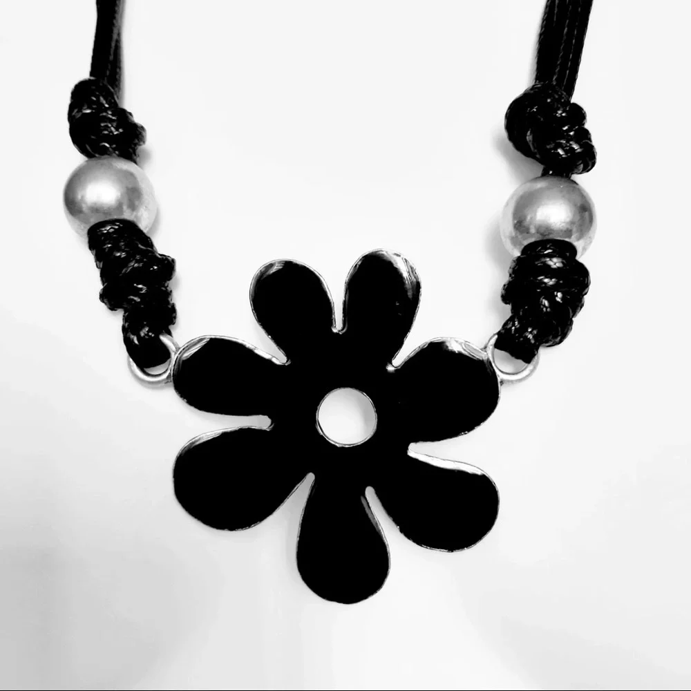 2 x $20‼️ ENAMEL METAL PENDANT. Leather Black Necklace. Brand New - Picture 1 of 8